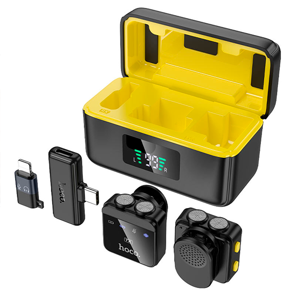 Петличка hoco L17 Dual-mic (Черный)